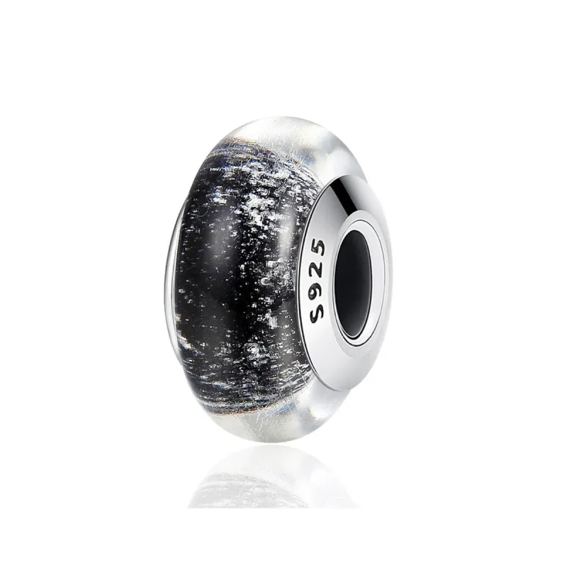 Sterling Silver & Black Speckled Bracelet Charm sold by Zulily