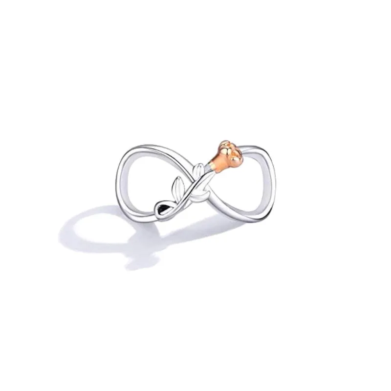 Sterling Silver & Rose Goldtone Rose Flower Infinity Bracelet Charm sold by Zulily