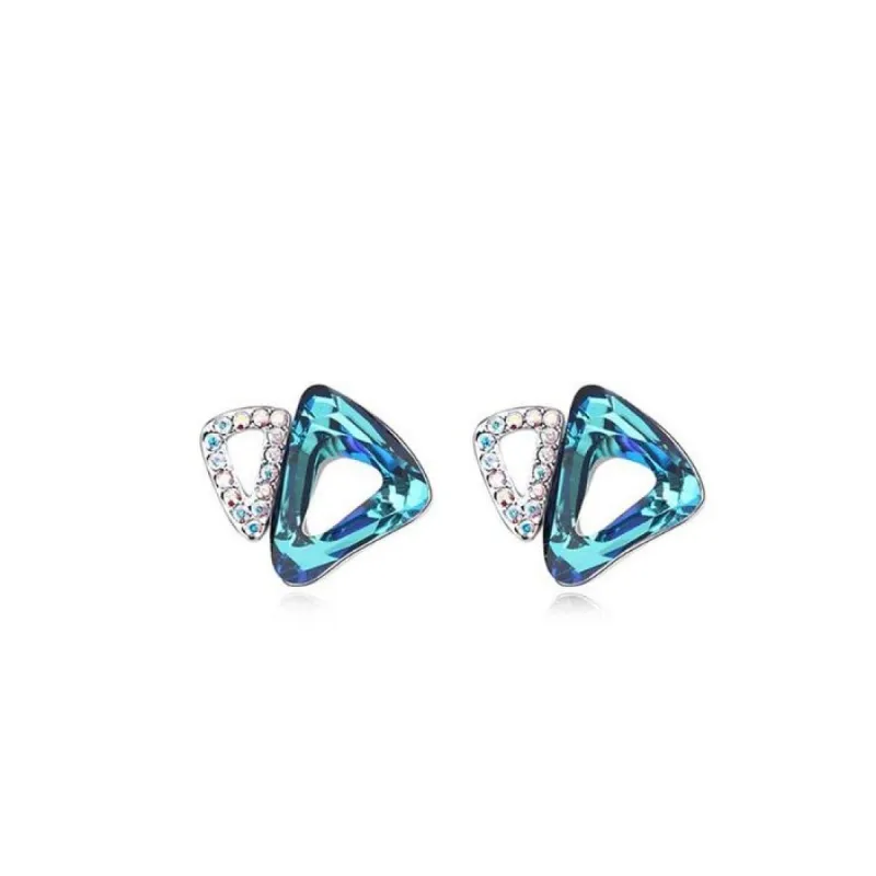 Dual Triangle Stud Earrings with Swarovski Crystals sold by Zulily