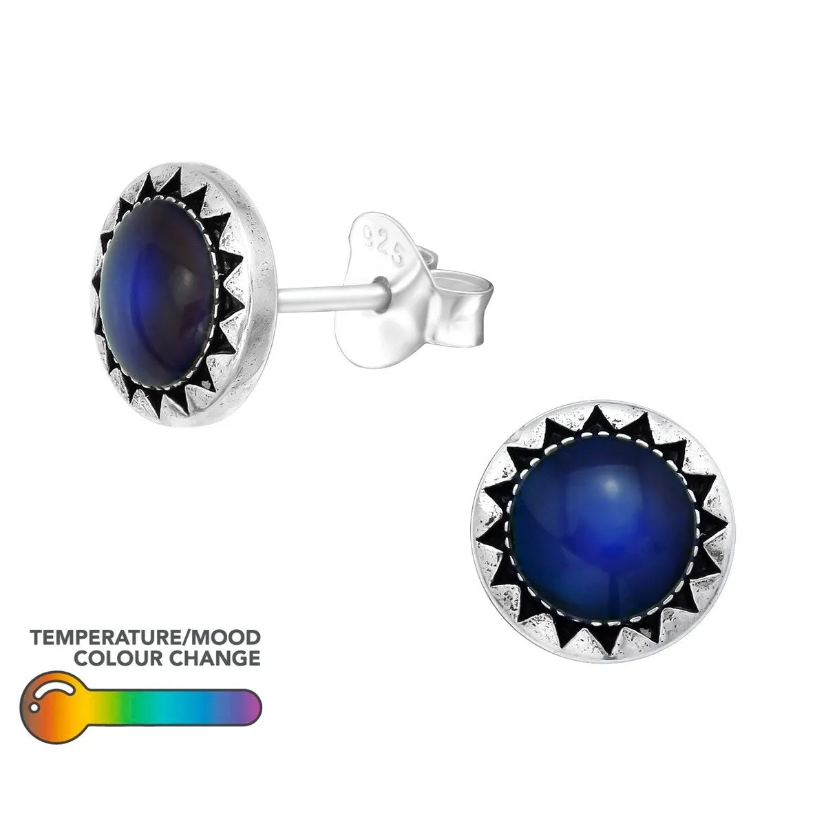 Sterling Silver Mood Changing Sun Stud Earrings sold by Zulily