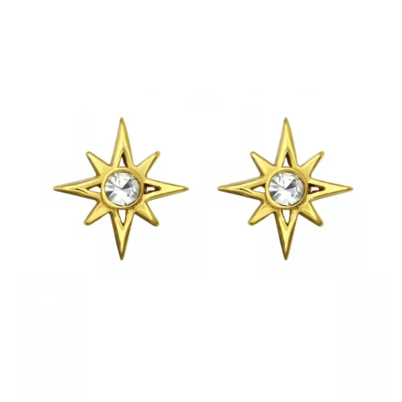 Goldtone Plated Sterling Silver Cubic Zirconia Star Stud Earrings sold by Zulily
