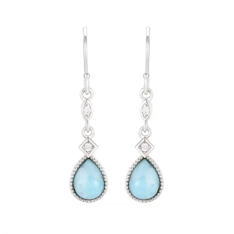 Sky Blue Larimar & Sterling Silver Teardrop Earrings sold by Zulily