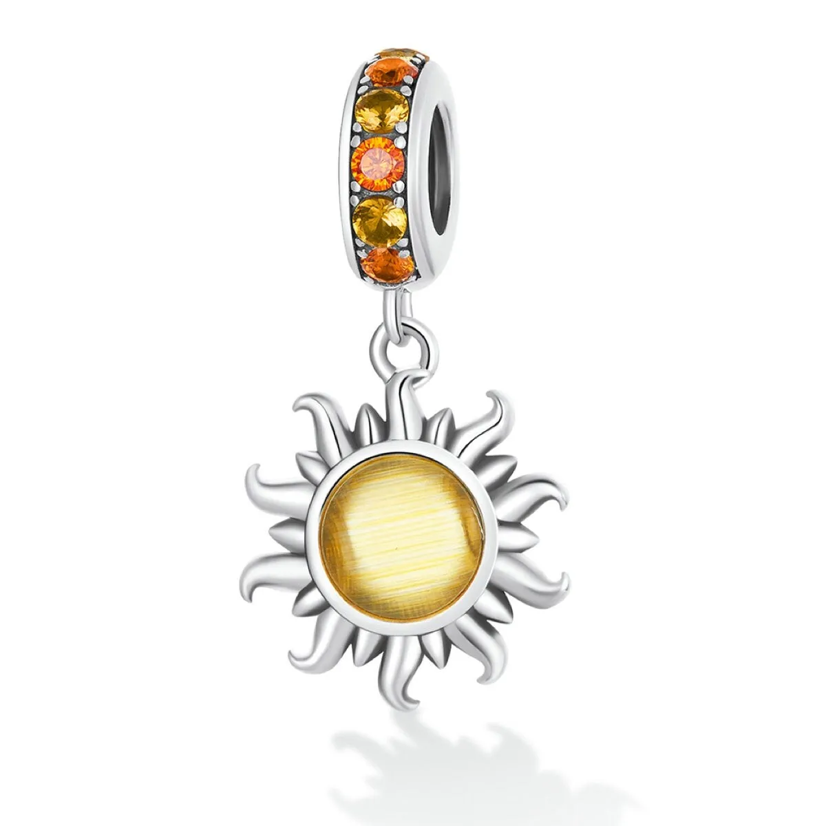 Sterling Silver Yellow Sun Dangle Charm sold by Zulily