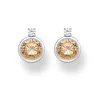 Cubic Zirconia & Sterling Silver Circular Stud Earrings sold by Zulily