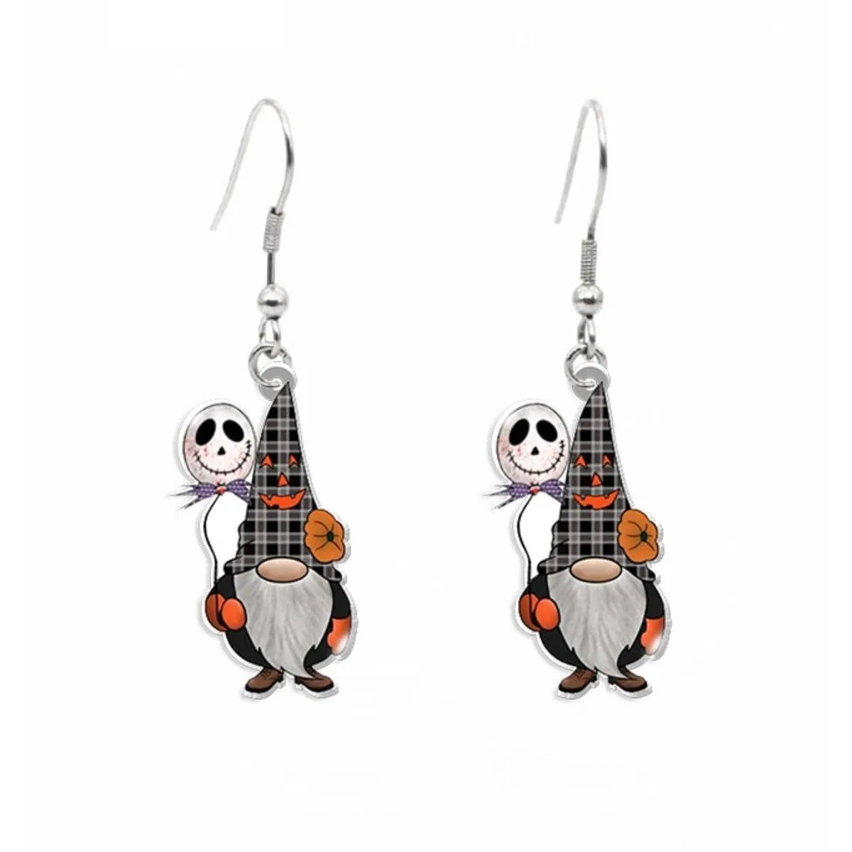 Plaid Gnome With Skeleton Balloon Drop Earrings sold by Zulily