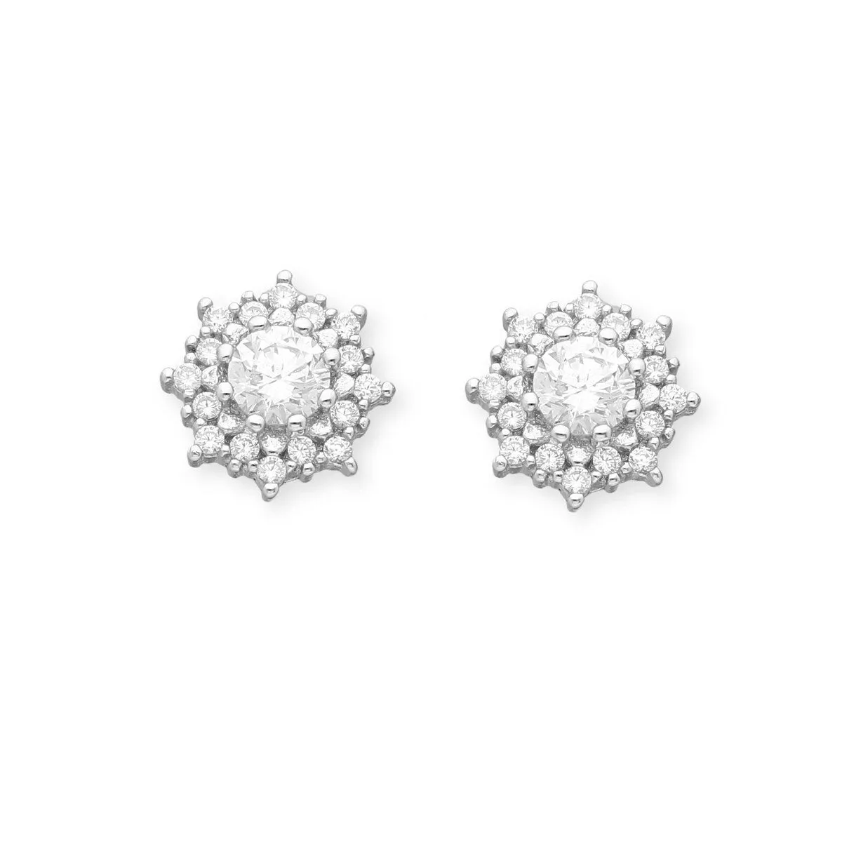 Sterling Silver Cubic Zirconia Ornate Snowflake Drop Earrings sold by Zulily