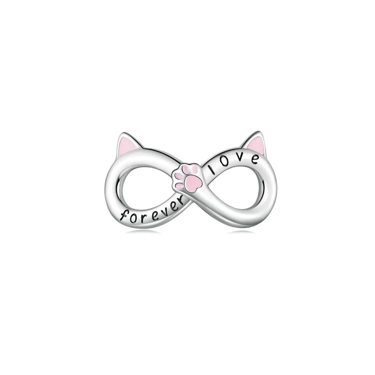 Pink Sterling Silver 'Forever Love' Cat Infinity Charm sold by Zulily