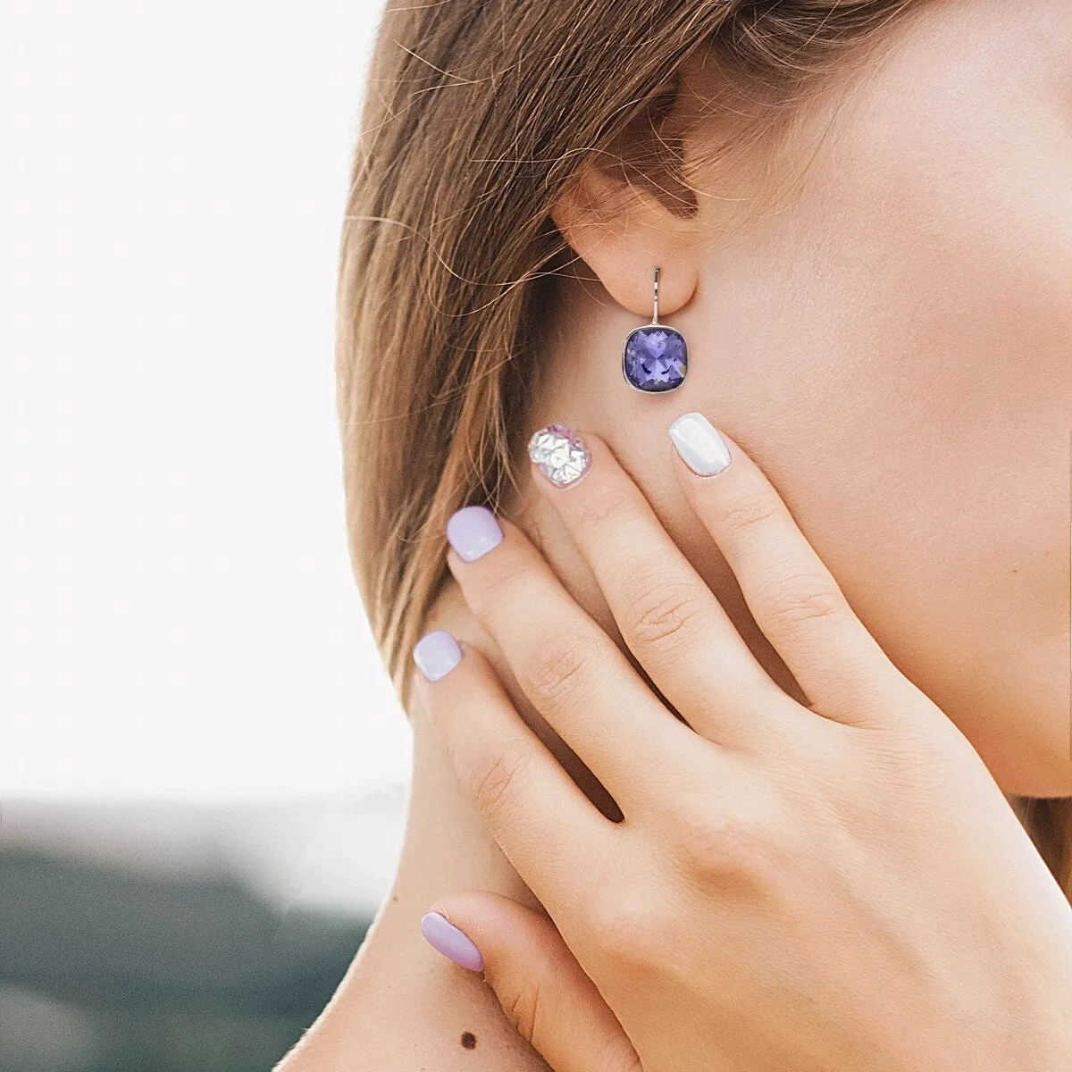 Cushion Cut Crystal Classic Leverback Earrings sold by Zulily product image thumbnail 4