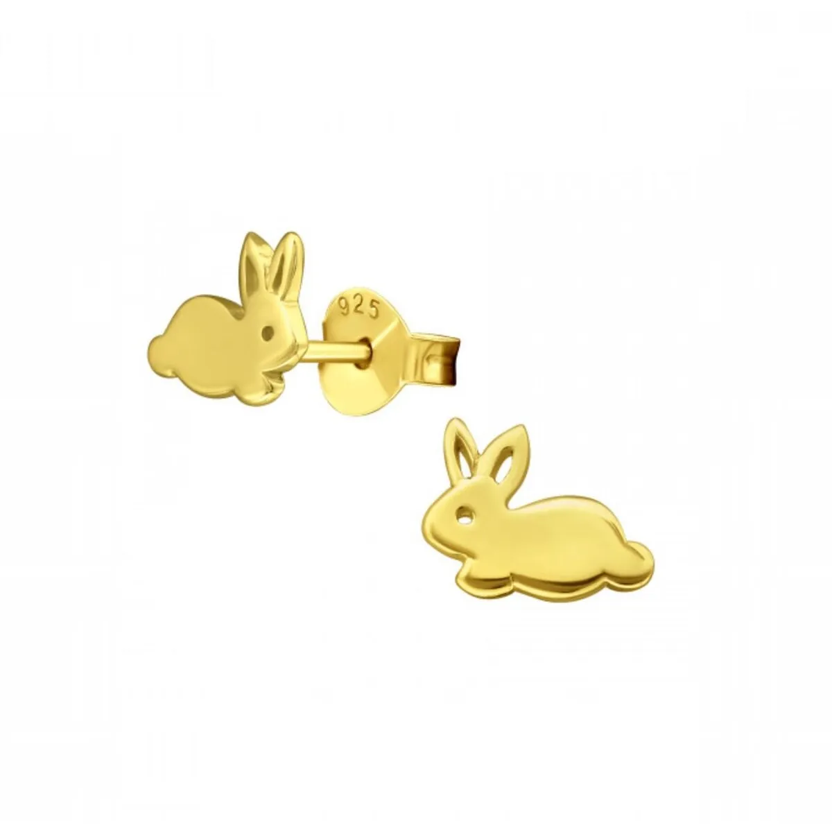 Sterling Silver 18k Gold-Plated Cotton Tail Rabbit Stud Earrings sold by Zulily
