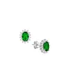 CZ Simulated Emerald Oval Halo Stud Earrings - 925 Sterling Silver - Ag Sterling sold by Zulily