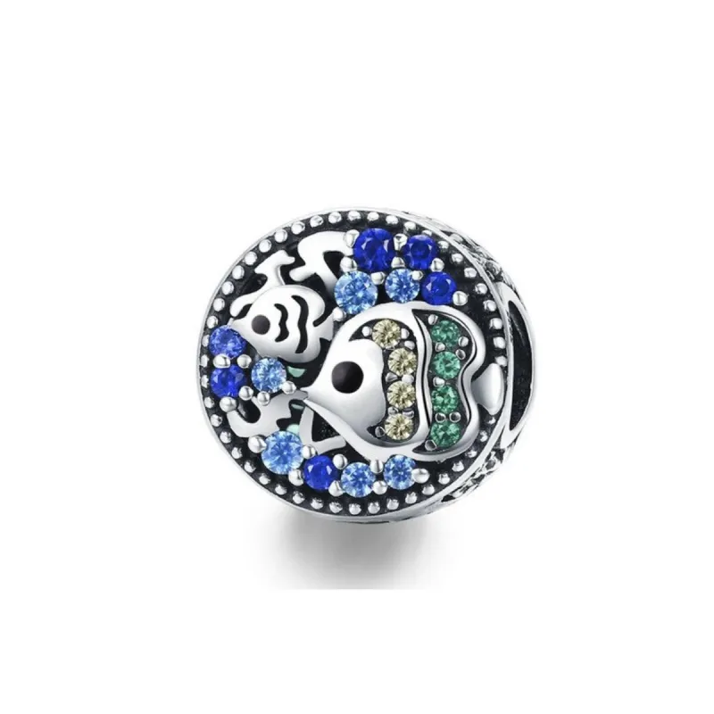 Sterling Silver Blue Cubic Zirconia Fish Charm sold by Zulily