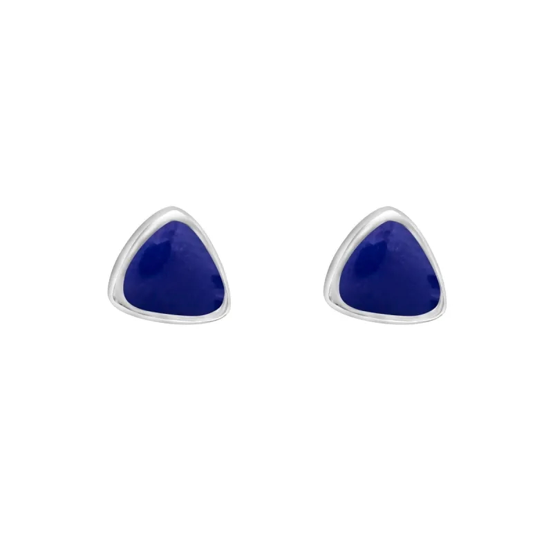 Sterling Silver Lapis Diamond Shaped Stud Earrings sold by Zulily