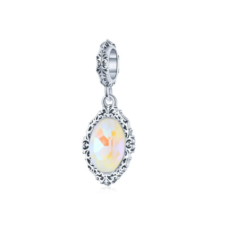 Sterling Silver Iridescent Cubic Zirconia Vintage Dangle Charm (110723-35) sold by Zulily