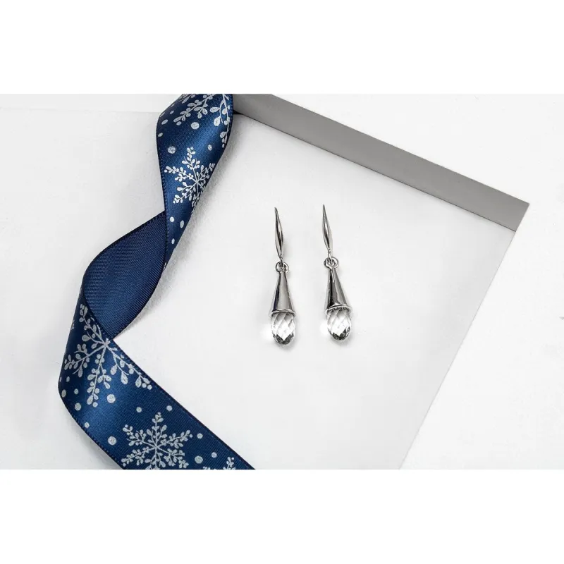 Silvertone Clear Swarovski Crystal Briolette Drop Earrings sold by Zulily