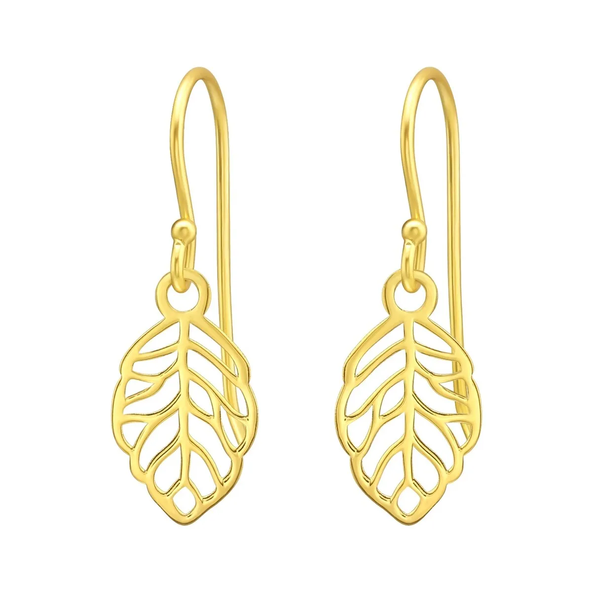 Sterling Silver 18k Gold-Plated Oak Leaf Drop Earrings sold by Zulily
