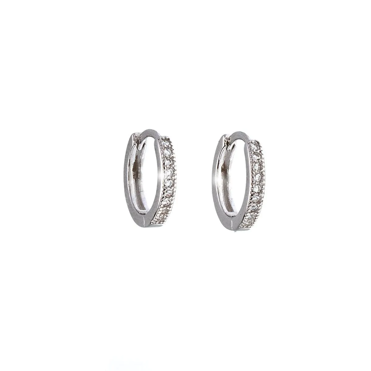 Sterling Silver Cubic Zirconia Mini Huggie Hoop Earrings sold by Zulily
