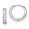 Curata 925 Sterling Silver 17x15mm Hinged Hoop Cubic Zirconia Hoop Earrings sold by Zulily