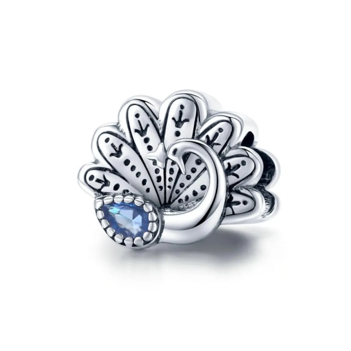 Sterling Silver Blue Cubic Zirconia Peacock Charm sold by Zulily