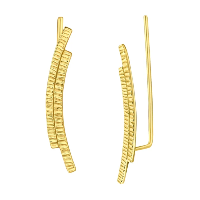Goldtone Dual Bar Hammered Threader Earrings sold by Zulily
