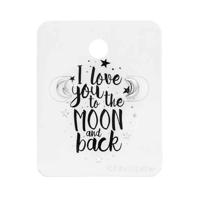 Sterling Silver Moon Studs On Love You To The Moon Card sold by Zulily