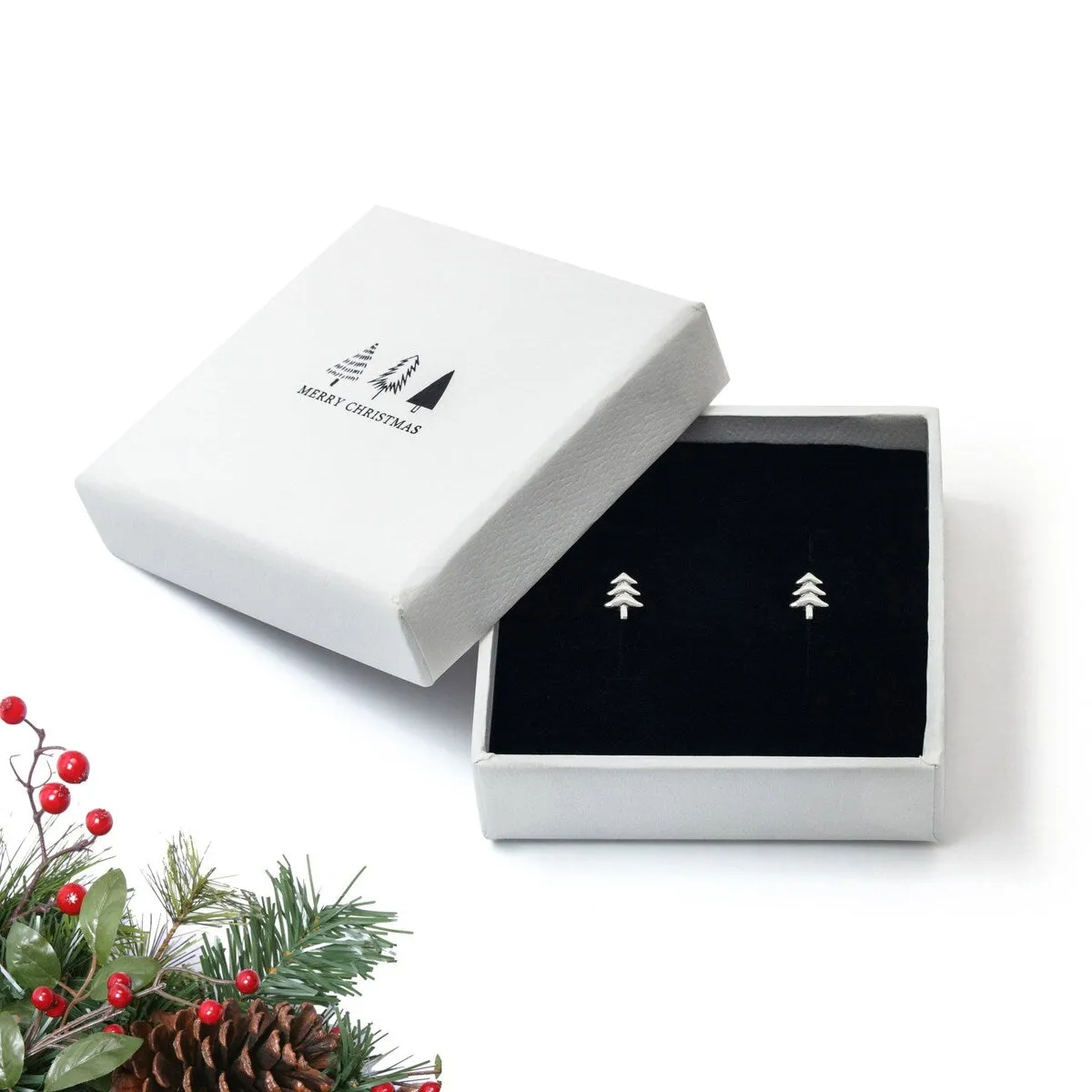Sterling Silver Christmas Tree Stud Earrings sold by Zulily