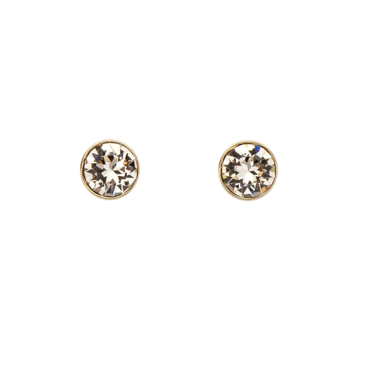 Goldtone Circular Crystal Everyday Classic Stud Earrings sold by Zulily