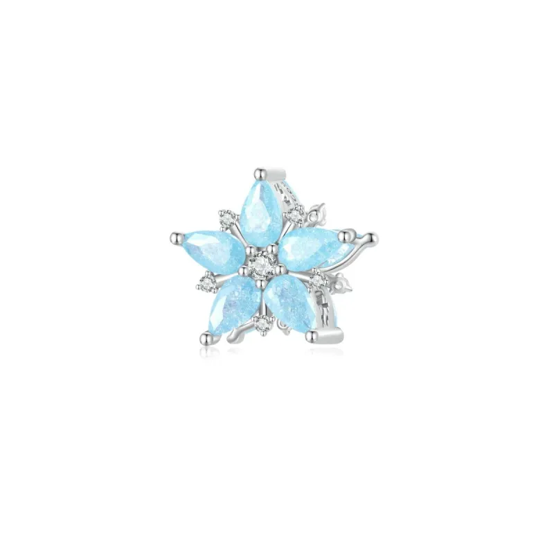 Sterling Silver & Cubic Zirconia & Blue Snowflake Charm sold by Zulily
