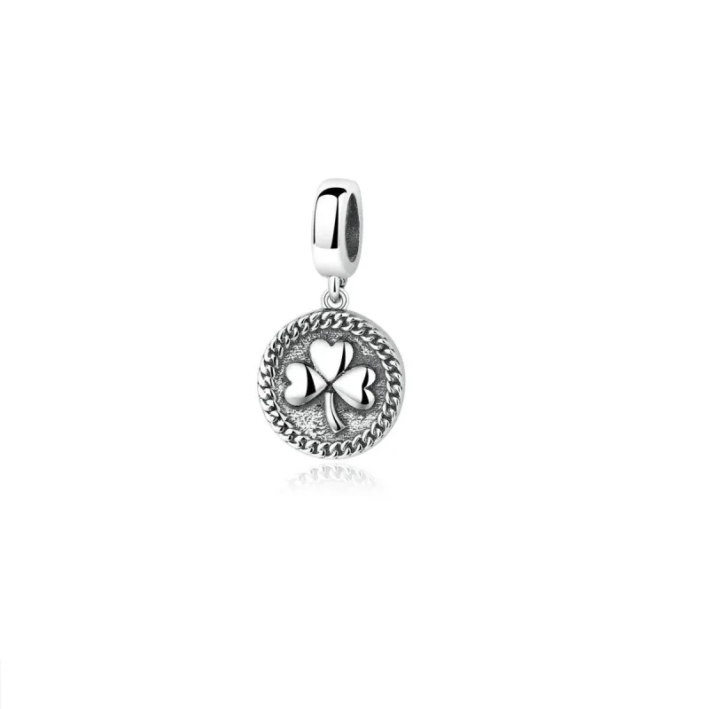 Sterling Silver Clover Round Charm sold by Zulily