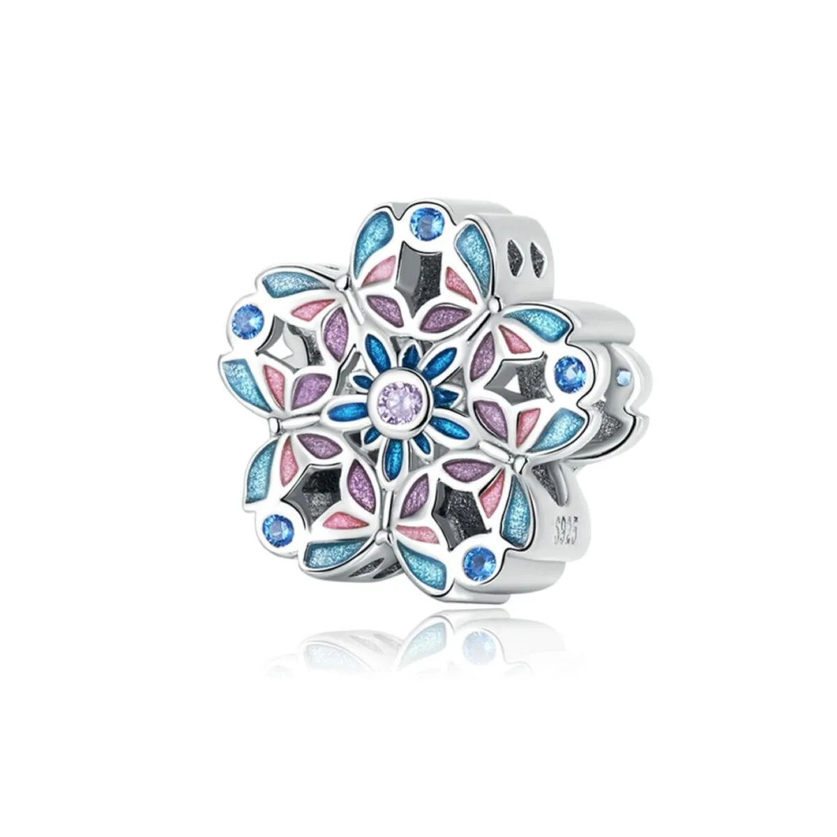 Sterling Silver Multi Colored Flower Charm sold by Zulily