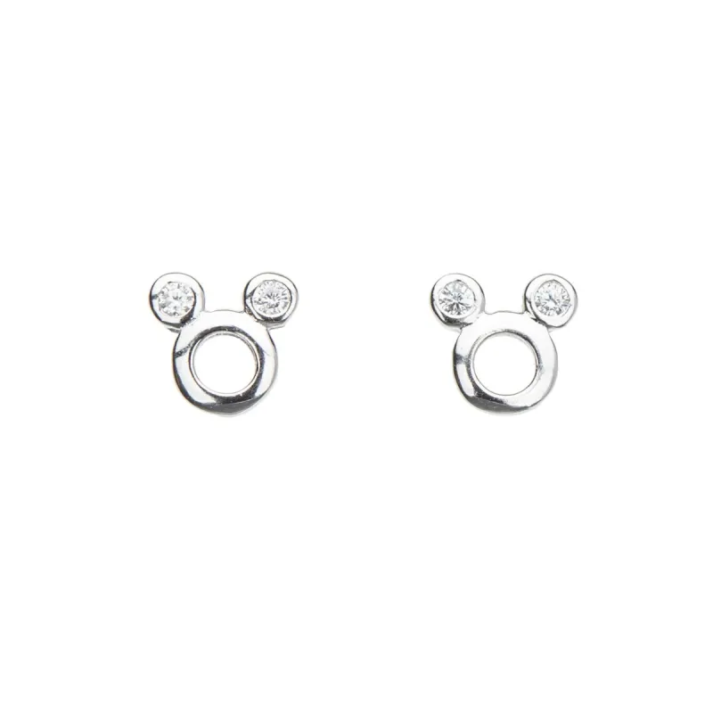 Dainty Sterling Silver Cubic Zirconia Mouse Stud Earrings sold by Zulily