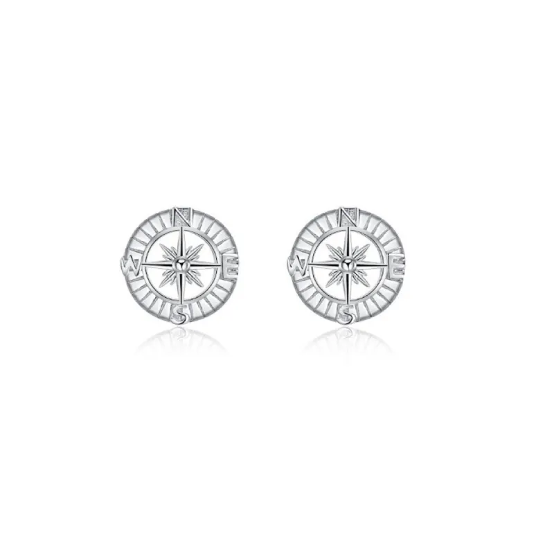 Sterling Silver Compass Stud Earrings sold by Zulily