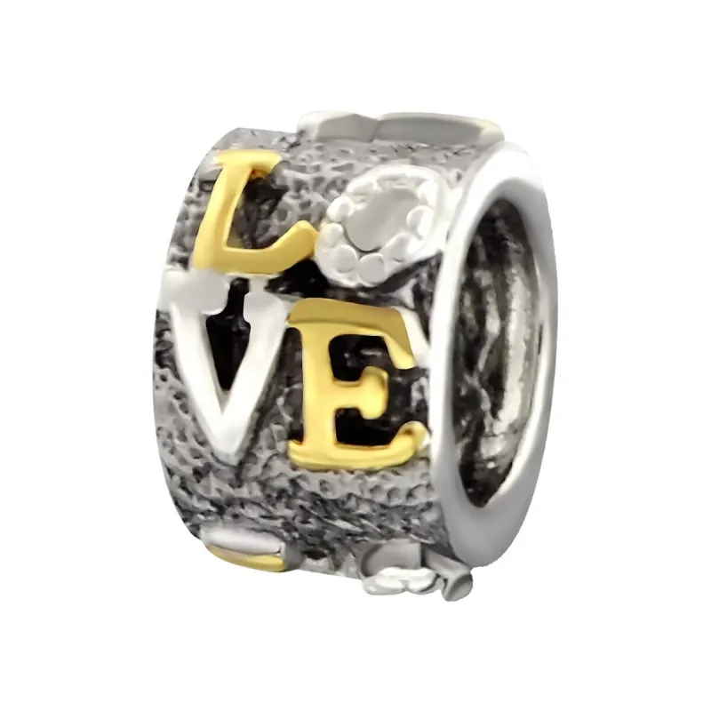 Sterling Silver Goldtone Love Charm sold by Zulily