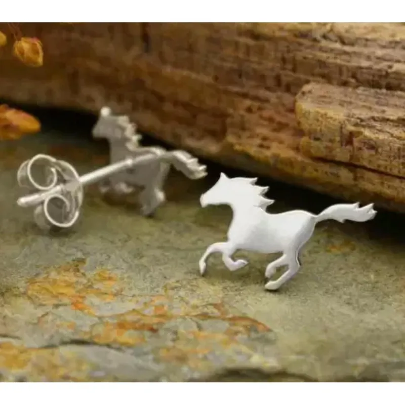 Sterling Silver Running Unicorn Stud Earrings sold by Zulily