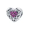 Cubic Zirconia & Sterling Silver Braided Heart Fuchsia Charm sold by Zulily
