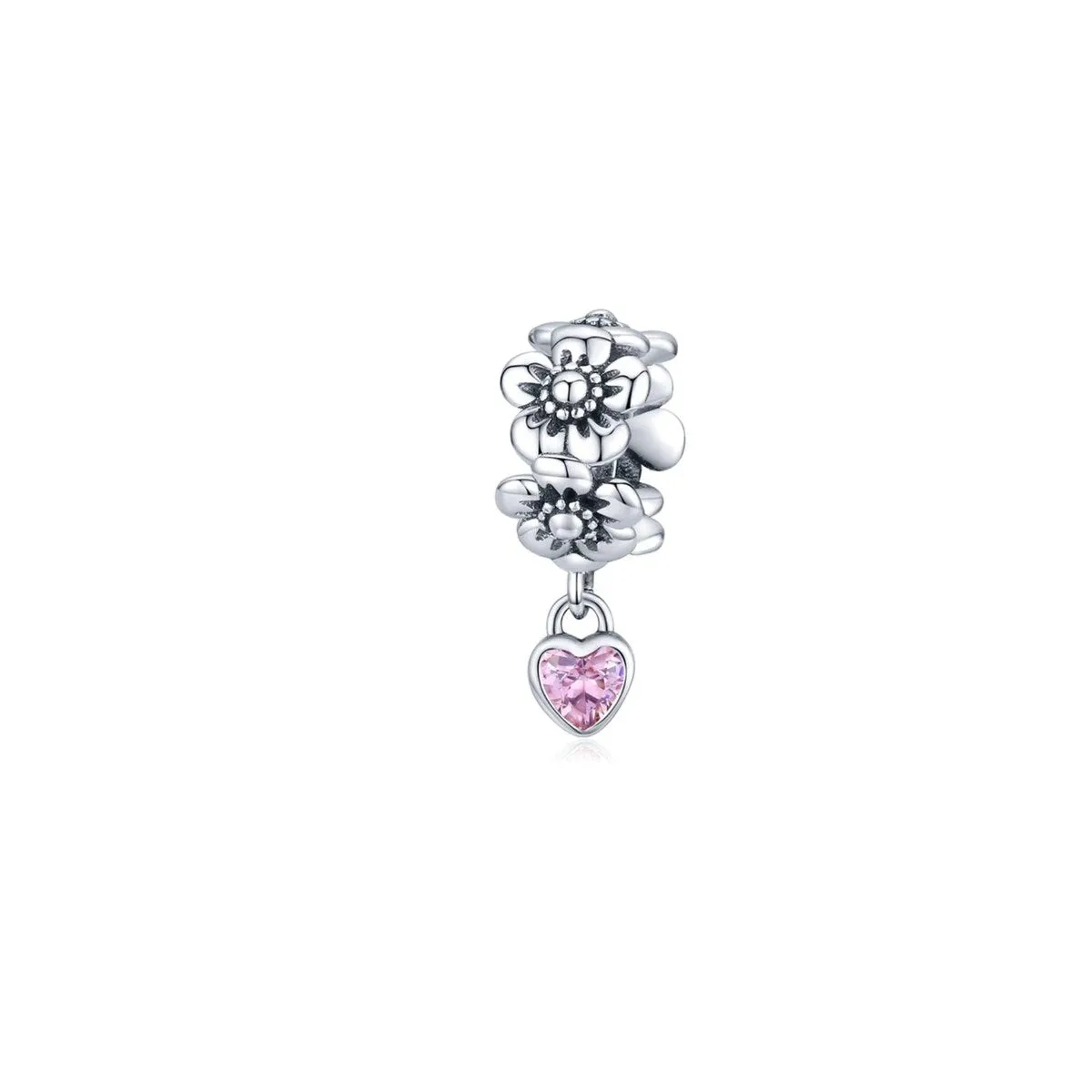 Pink Cubic Zirconia & Sterling Silver Floral Charm sold by Zulily