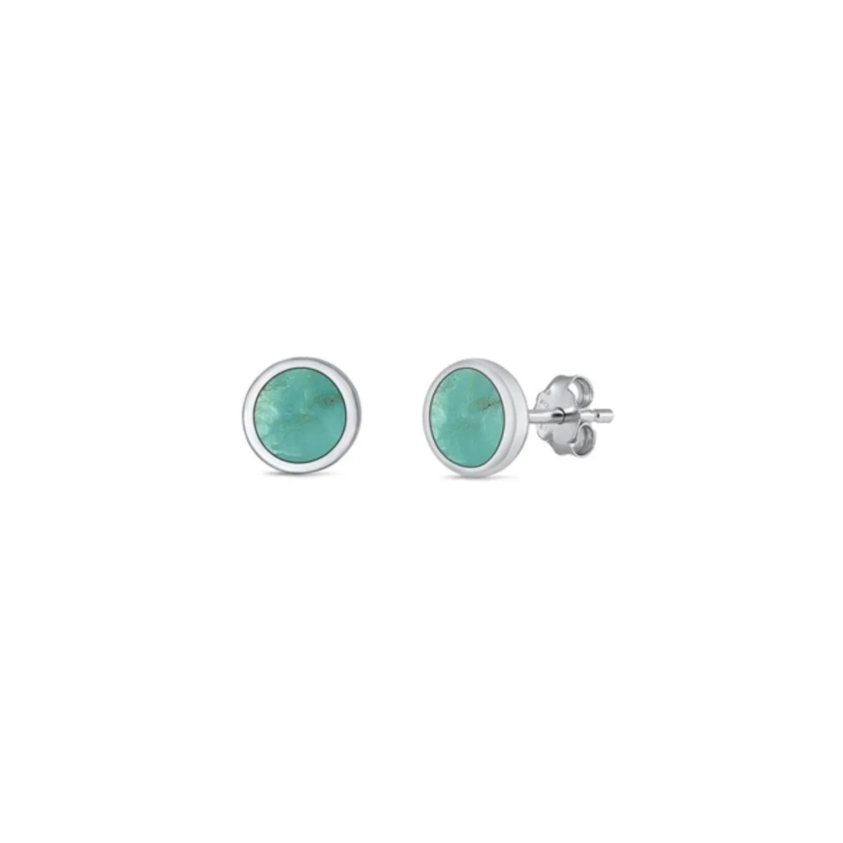 Sterling Silver & Turquoise Stud Earrings 4mm sold by Zulily