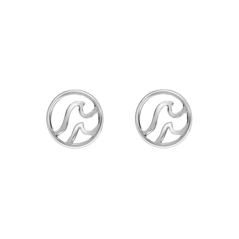 Sterling Silver Circular Dual Wave Stud Earrings sold by Zulily