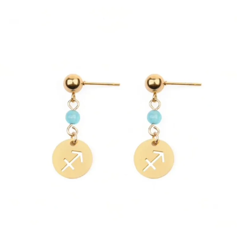 Crystal & 18k Goldtone Plated Astrological Sign Drop Earrings sold by Zulily