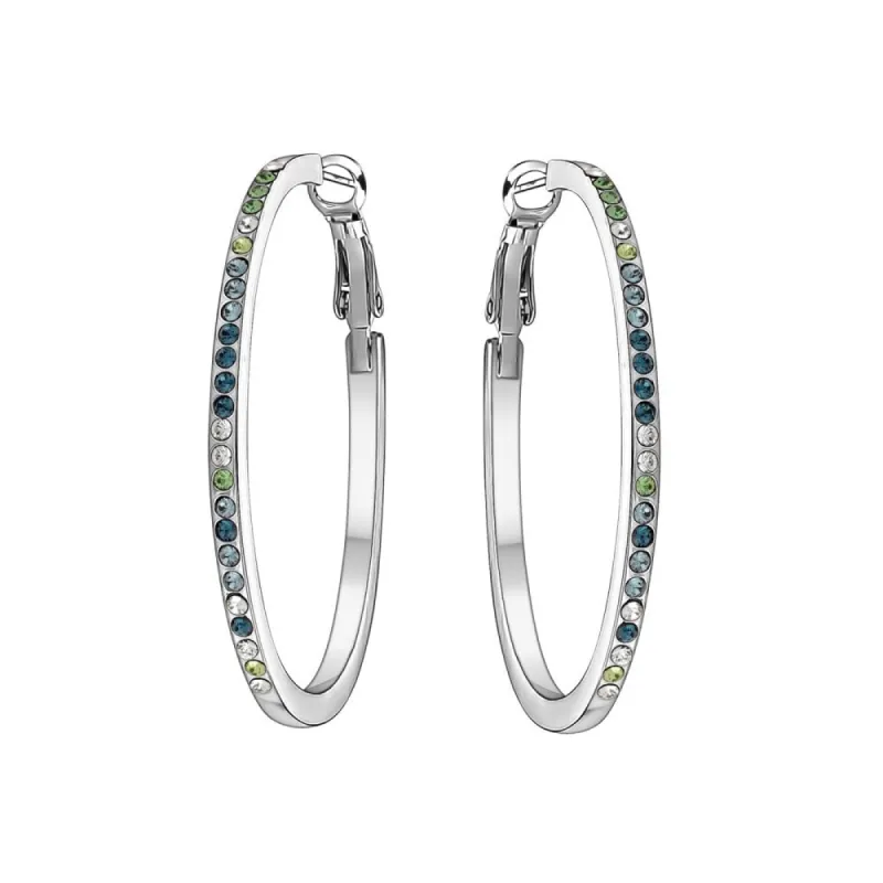 Crystal Pave Mixed Colour Hoop Earrings sold by Zulily