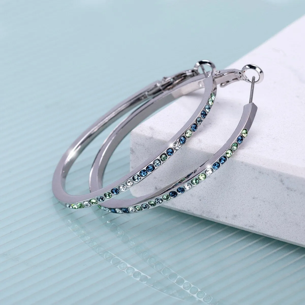 Crystal Pave Mixed Colour Hoop Earrings sold by Zulily product image thumbnail 2