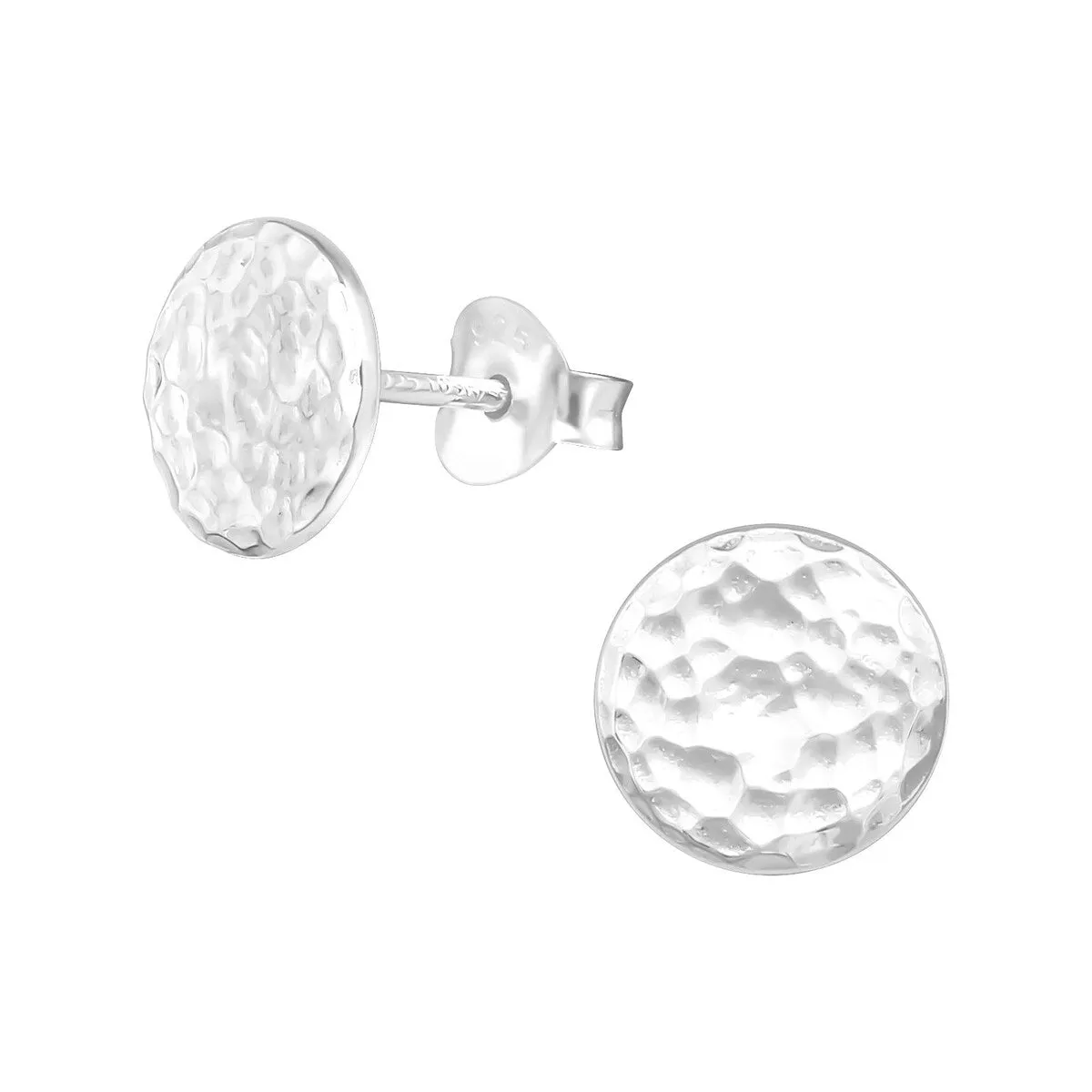 Sterling Silver Hammered Disc Stud Earrings sold by Zulily