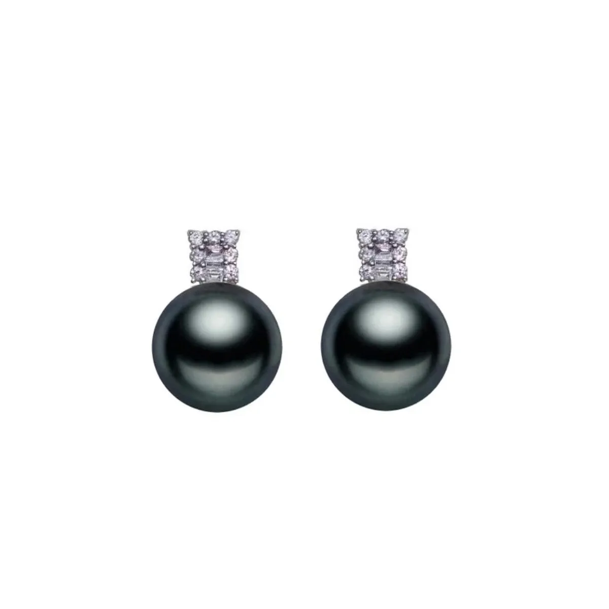 Black Freshwater Pearl & Sterling Silver Stud Earrings sold by Zulily