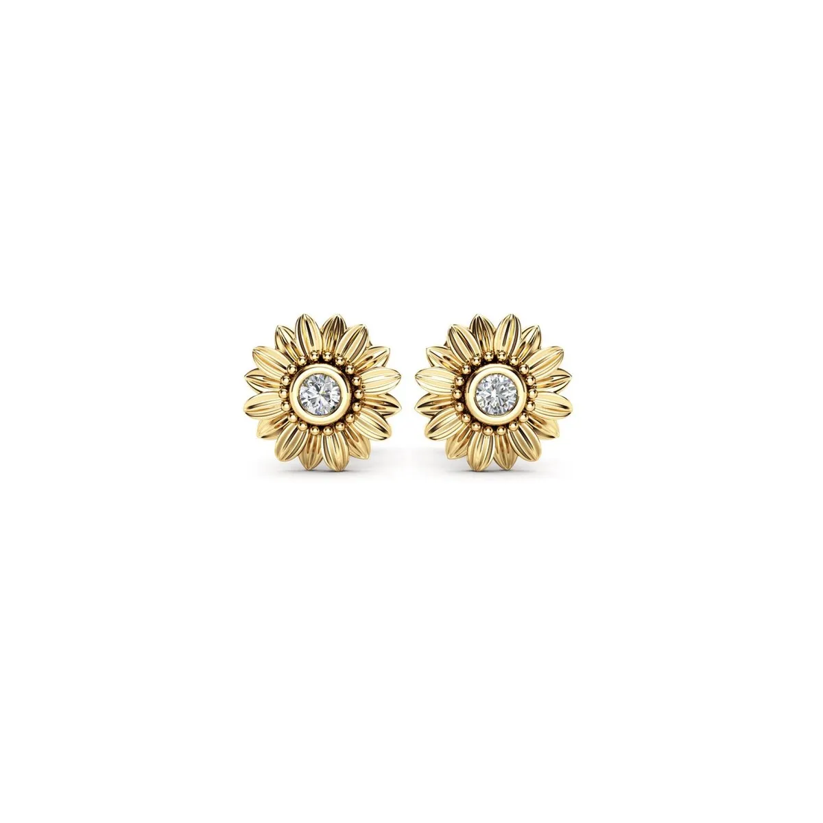 Goldtone Swarovski Crystals Sunflower Stud Earrings sold by Zulily