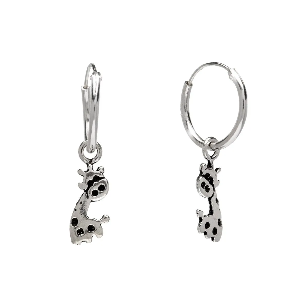 Sterling Silver Giraffe Huggie Hoop Earrings sold by Zulily