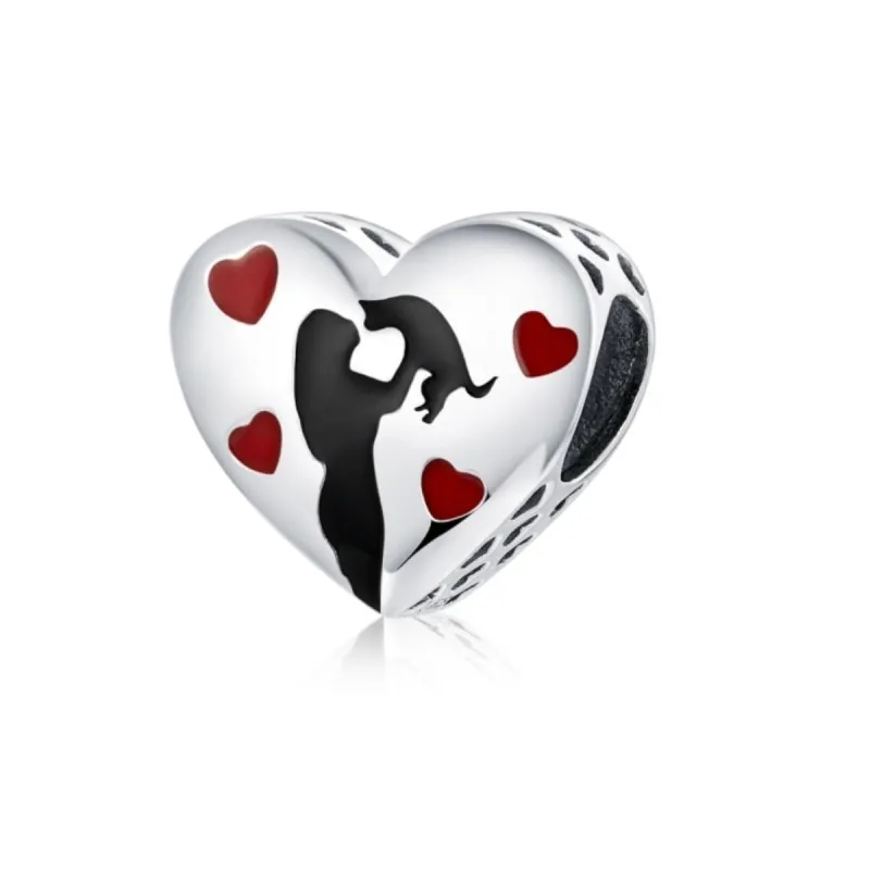 Sterling Silver Red Hearts Cat Lover Charm sold by Zulily