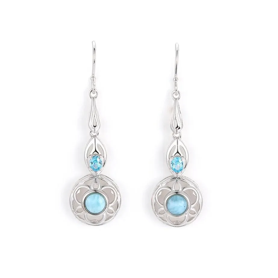 Sky Blue Larimar & Sterling Silver Cutout Drop Earrings sold by Zulily