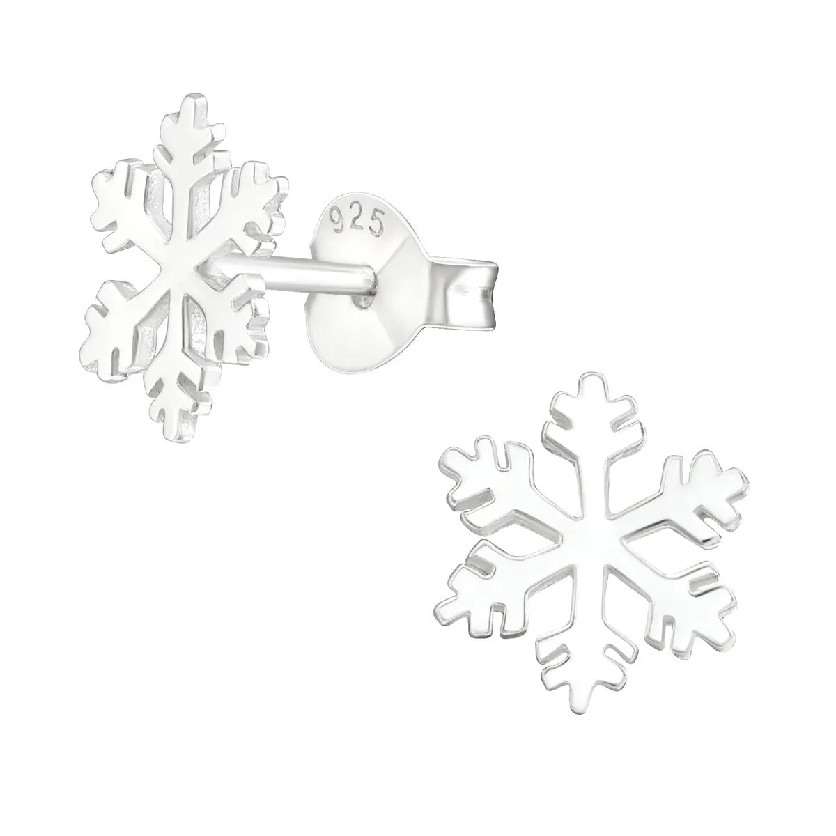 Sterling Silver Classic Winter Snowflake Dainty Stud Earrings sold by Zulily