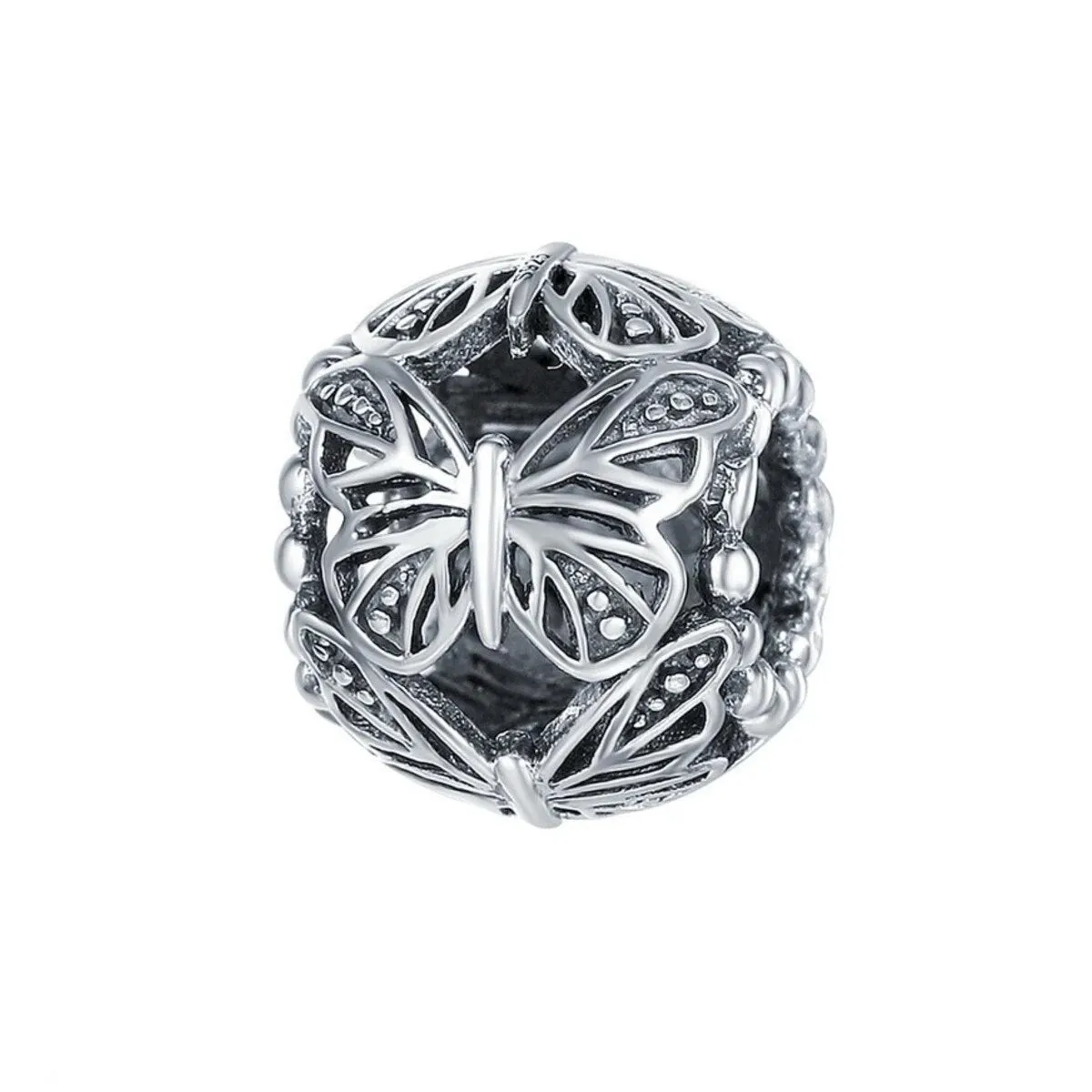 Sterling Silver Butterfly Round Charm sold by Zulily