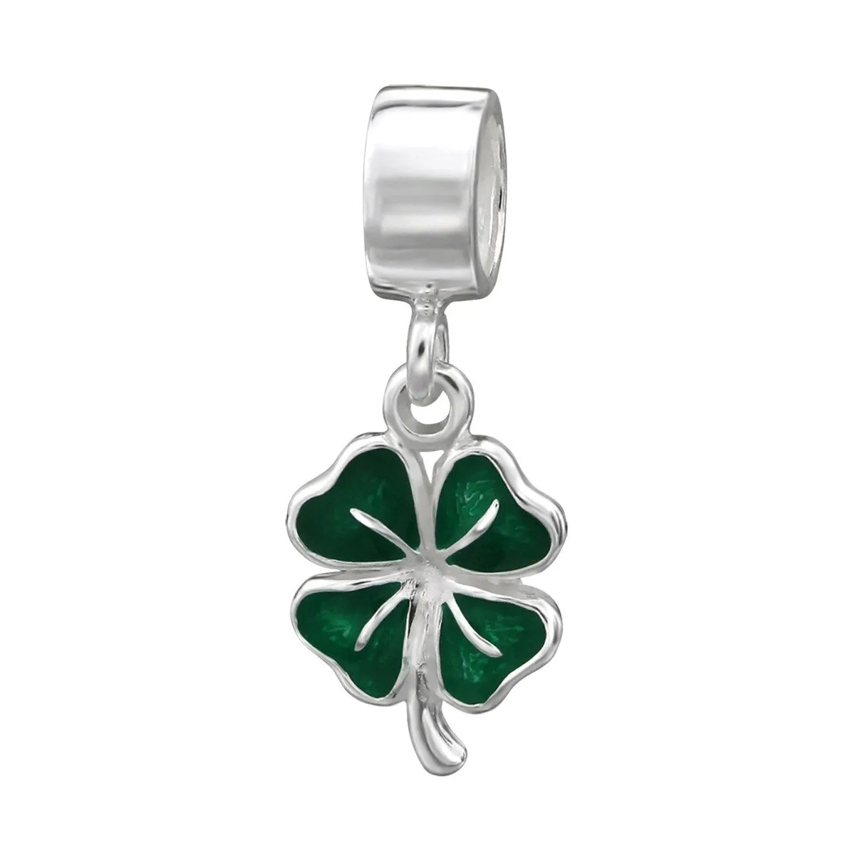 Sterling Silver Green Clover Charm sold by Zulily