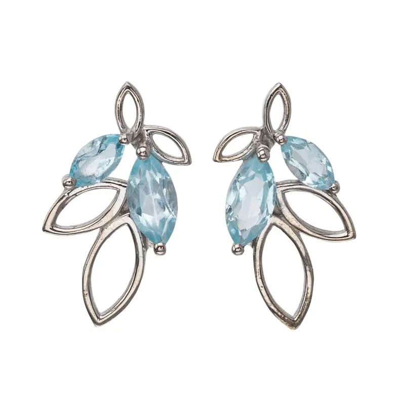 Sterling Silver & Blue Cubic Zirconia Abstract-Marquis Stud Earrings sold by Zulily